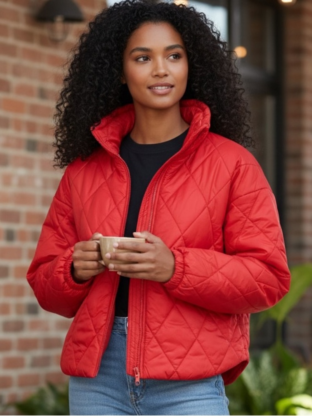 all in motion Bright Red Quilted Puffer Jacket